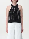 Alysi Top With Fringe In Black