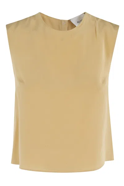 Alysi Top Seta Mano Sale Smanicato In Beige