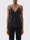 Alysi Neutrals V-neck Silk Camisole Tank Top In Black