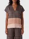 Alysi Vertical-stripe Silk Blouse In Multi