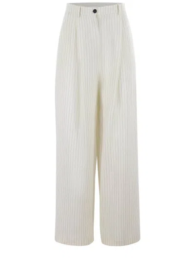Alysi Trousers Wool In Beige