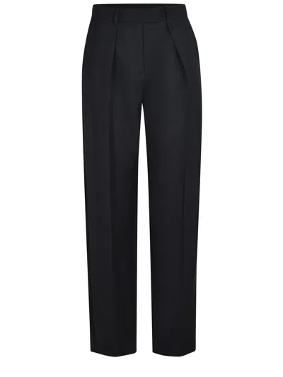 Alysi Belt Loop Casual Pants In Blue