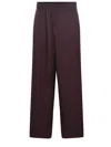 Alysi Belt Loop Casual Pants In Burgundy