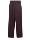 Alysi Belt Loop Casual Pants In Burgundy