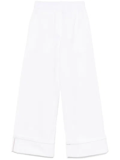 Alysi Jeans Mit Umschlag Am Abschluss In Weiss
