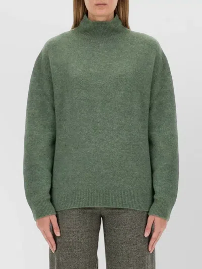Alysi Turtleneck Knit Top Long Sleeves Relaxed In Green