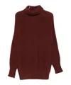 Alysi Turtleneck Knitted Sweater In Burgundy