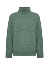 Alysi Relaxed-fit Turtleneck Sweater With Dropped Shoulders In Green