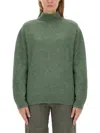 Alysi Relaxed-fit Turtleneck Sweater With Dropped Shoulders In Green