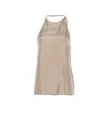 Alysi Silk Halterneck Top Open Back Straps In Brown