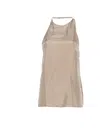 Alysi Silk Halterneck Top Open Back Straps In Gray