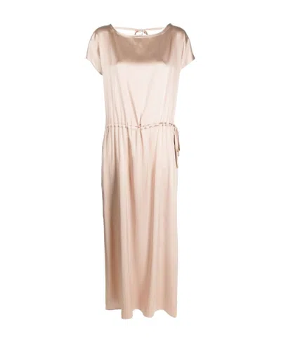Alysi V-back Satin Dress In Pink