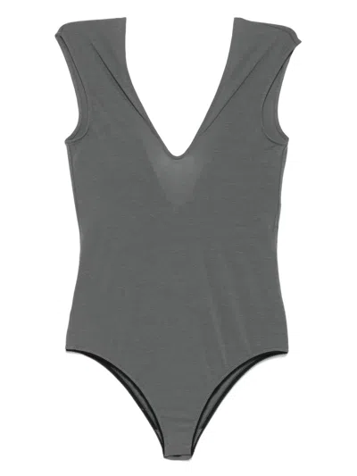 Alysi V-neck Bodysuit In Grey
