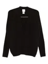Alysi V-neck Knitted Cardigan In Black
