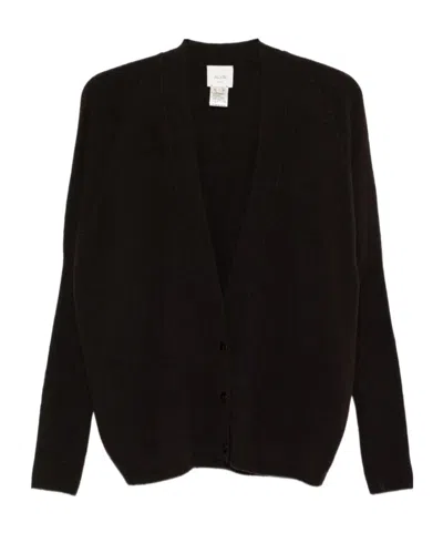 Alysi V-neck Knitted Cardigan In Black