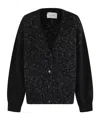 Alysi Wool And Cotton Blend Cardigan In Black