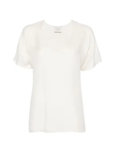 Alysi V-neck Short-sleeved T-shirt In Neutral