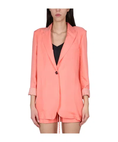 ALYSI ALYSI V-NECK SINGLE-BREASTED BLAZER