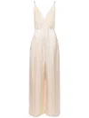 Alysi V-neck Wide-leg Jumpsuit In Neutrals