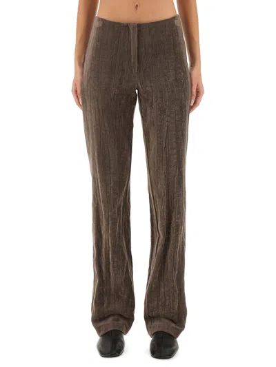 ALYSI VELVET "CRINKLE" SLIM PANTS