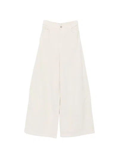 Alysi Velvet Flared Trousers In White