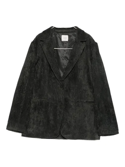 Alysi Velvet Single-breasted Jacket In Black