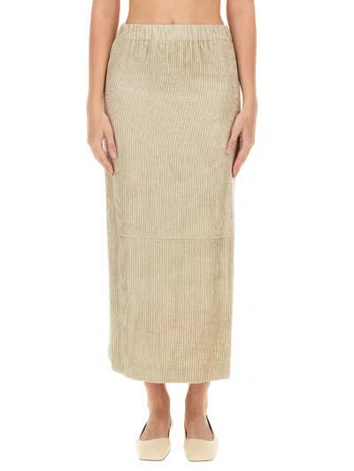 Alysi Velvet Skirt High Waist Side Slit In Multi