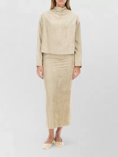 Alysi Velvet Skirt High Waist Side Slit In Multi