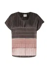 Alysi Vertical-stripe Silk Blouse In Multi