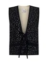 Alysi Crystal-embellished Waistcoat In Black