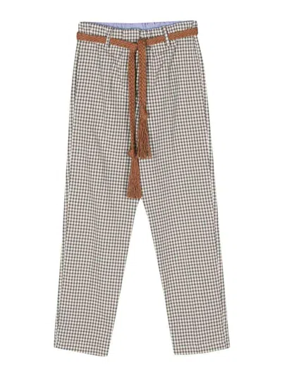 Alysi Vichy Cropped Trousers In Grey