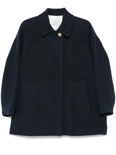 Alysi Virgin-wool Caban Coat In Blue