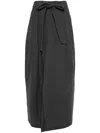 Alysi Virgin Wool Midi Skirt In Grey