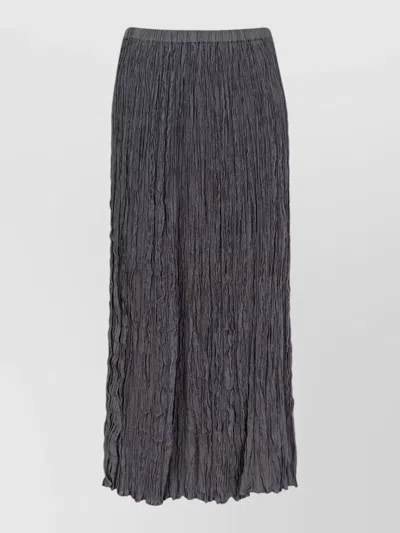 Alysi Viscose Skirt Crinkled Texture Wrinkled Effect In Gray
