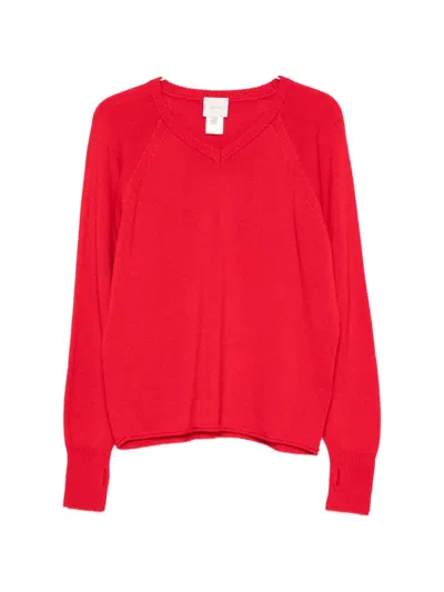 Alysi V-neck Cashmere Knit In Red