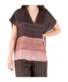 Alysi Vertical-stripe Silk Blouse In Brown