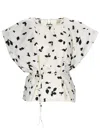 Alysi Light Backdrop Leaf Print Blouse In Multi