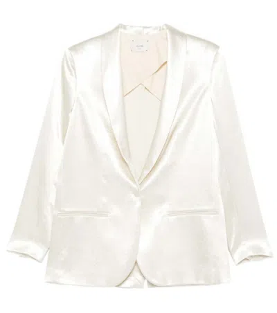 ALYSI WOMEN WHITE SHAWL LAPEL BLAZER, XL LUXURY BLAZERS FOR WOMEN DARVEYS