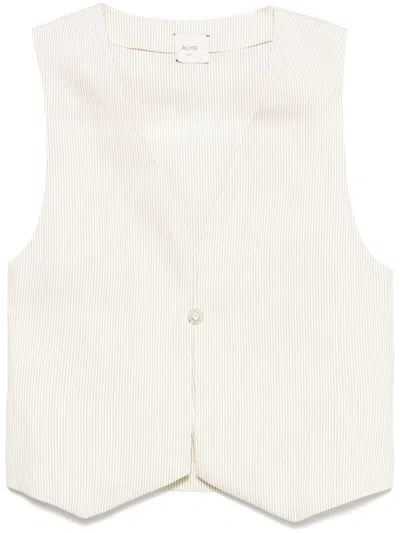 ALYSI WHITE STRIPED VEST