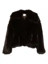 Alysi Wide-lapel Coat In Brown