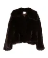 Alysi Wide Lapel Jacket In Brown