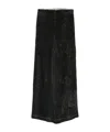 Alysi Wide-leg Velvet Trousers In Black