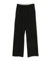 Alysi Wide-leg Striped Casual Pants In Black