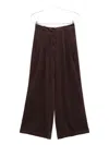 Alysi Wide Leg Trousers In Brown