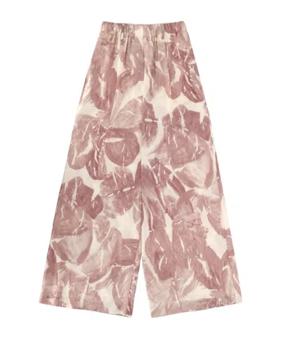 Alysi Wide Leg Trousers In Brown