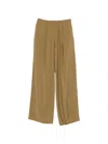 Alysi Tailored Wide Leg Trousers Single Back Pocket In Brown