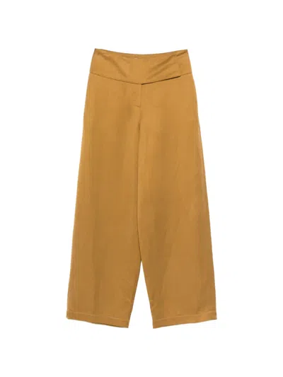 Alysi Wide-leg Trousers In Brown
