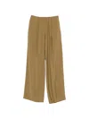 Alysi Tailored Wide Leg Trousers Single Back Pocket In Green