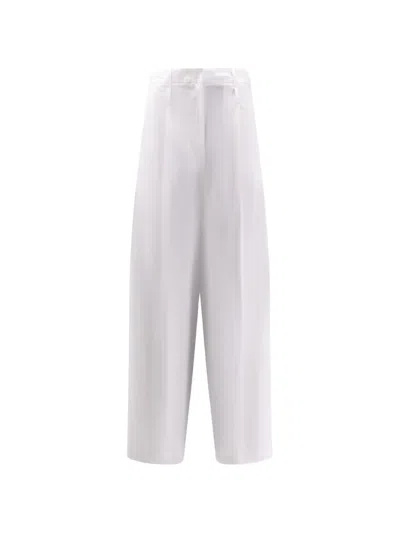 Alysi Wide-leg Trousers In White