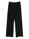Alysi Wide-leg Striped Casual Pants In Black